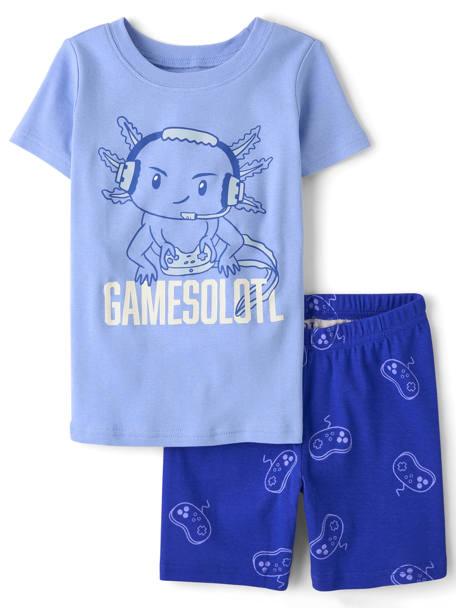 The Children's Place Boys Short Sleeve Gamer Axolotl Snug Fit Cotton PJs, Sizes 4-16