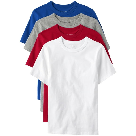 The Children's Place Boys Short Sleeve Layering T-Shirt, 4-Pack, Sizes XS-XXL