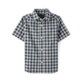 thumbnail image 1 of The Children's Place Boys Short Sleeve Plaid Poplin Button Up Shirt, Sizes XS-XXL, 1 of 3