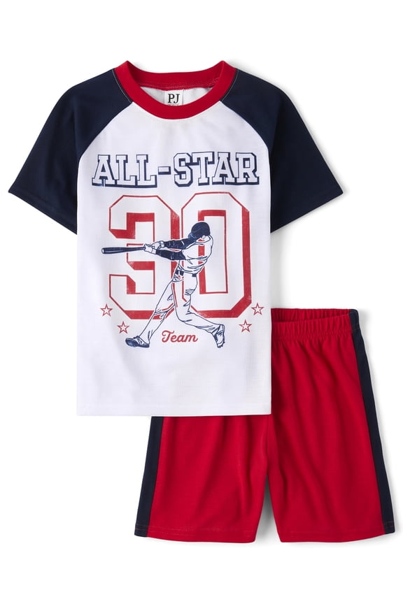 Boys Short Sleeve Snug Fit All Star Champs Pajamas, Sizes XS-XXL