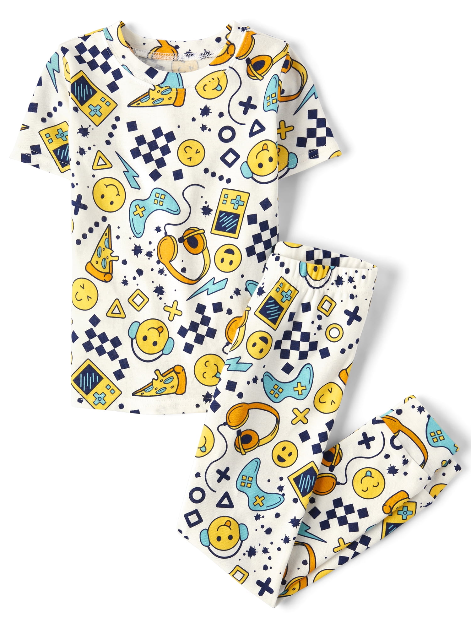 The Children's Place Boys Short Sleeve Snug Fit Gamer Print Cotton Pajamas, Sizes 4-16