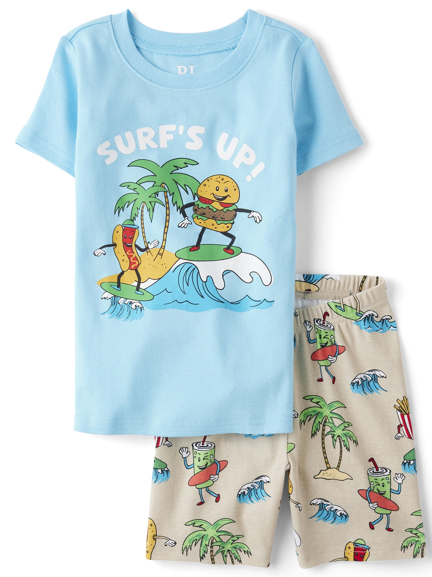 The Children's Place Boys Short Sleeve Surfs Up Food Snug Fit Cotton PJs, Sizes 4-16