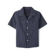 Boys Short Sleeve Textured Plaid Button Up Shirt, Sizes XS-XXL