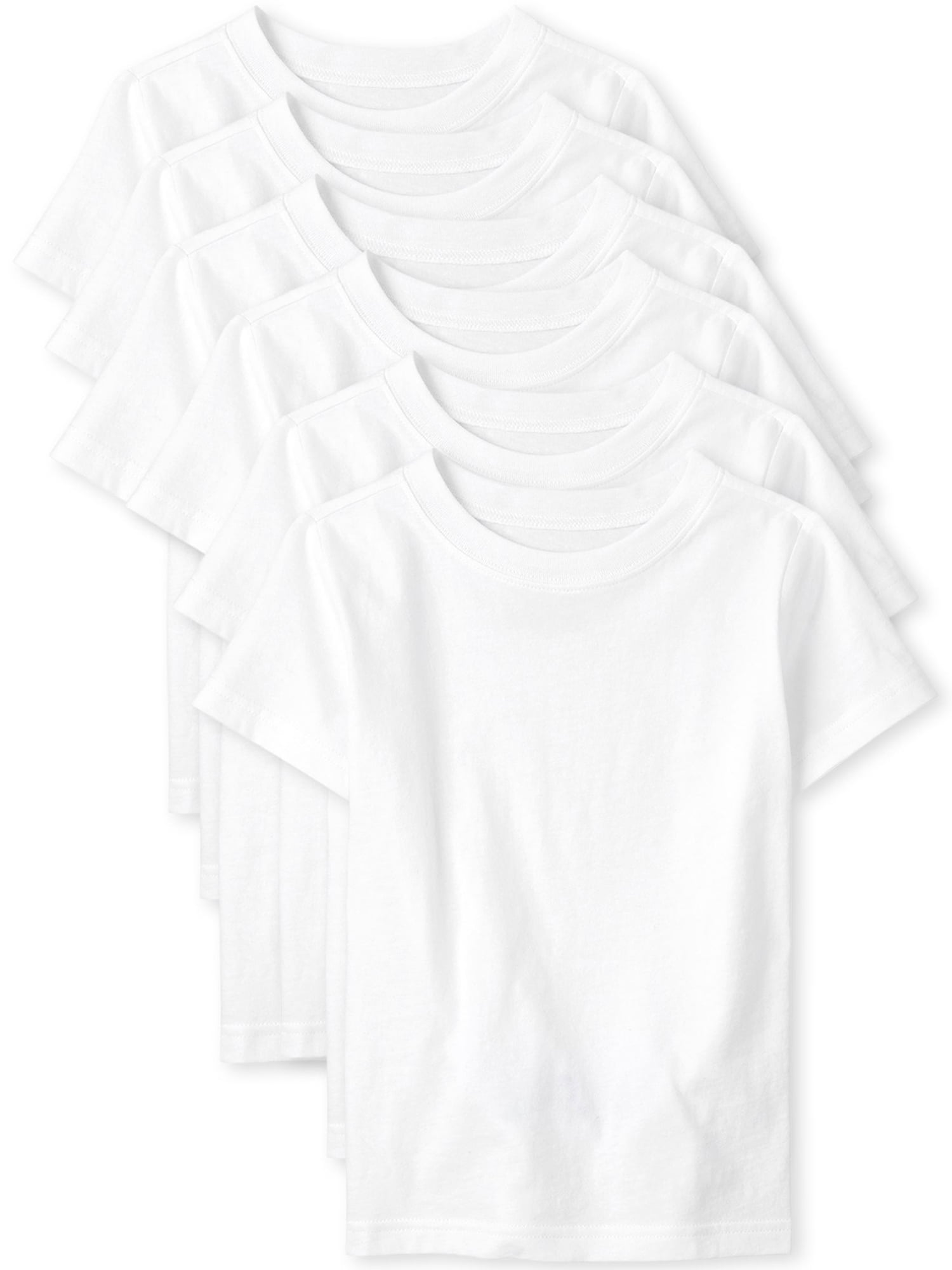 The Children's Place Boys Short Sleeve Undershirt, 6-Pack, Sizes XS-XXL