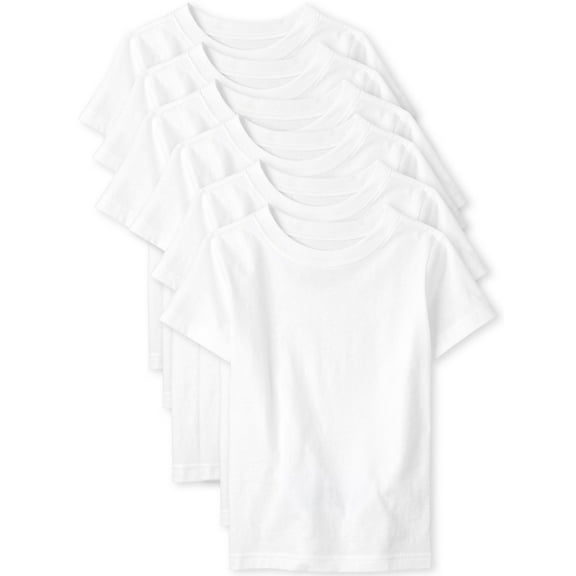 The Children's Place Boys Short Sleeve Undershirt, 6-Pack, Sizes XS-XXL