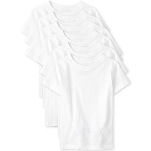 The Children's Place Boys Short Sleeve Undershirt, 6-Pack, Sizes XS-XXL
