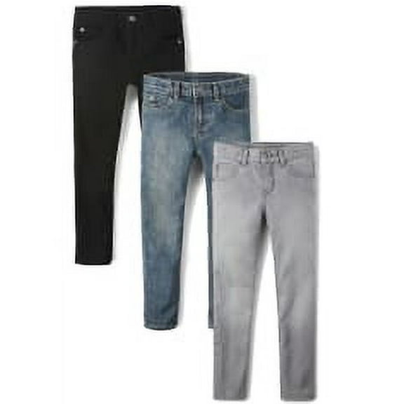 The Children's Place Boys Skinny Fit Denim Jeans, 3-Pack, Sizes 4-18
