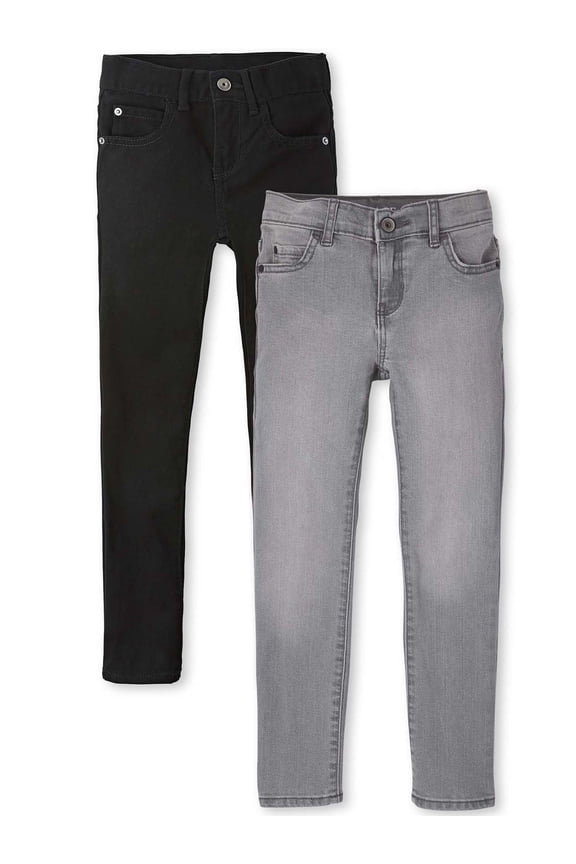 Boys Skinny Stretch Denim Jeans, 2-Pack, Sizes 4-16