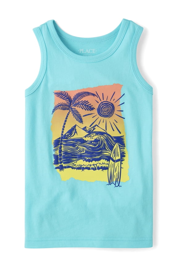 Boys Sleeveless Graphic Print Tank Top, Sizes XS-XXL