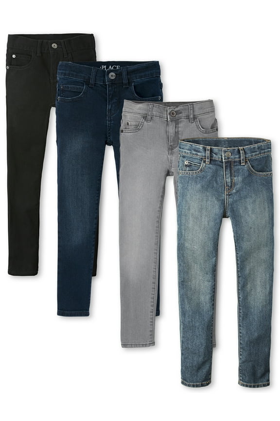 Boys Slim Skinny Fit Denim Jeans, 4-Pack, Sizes 4-16