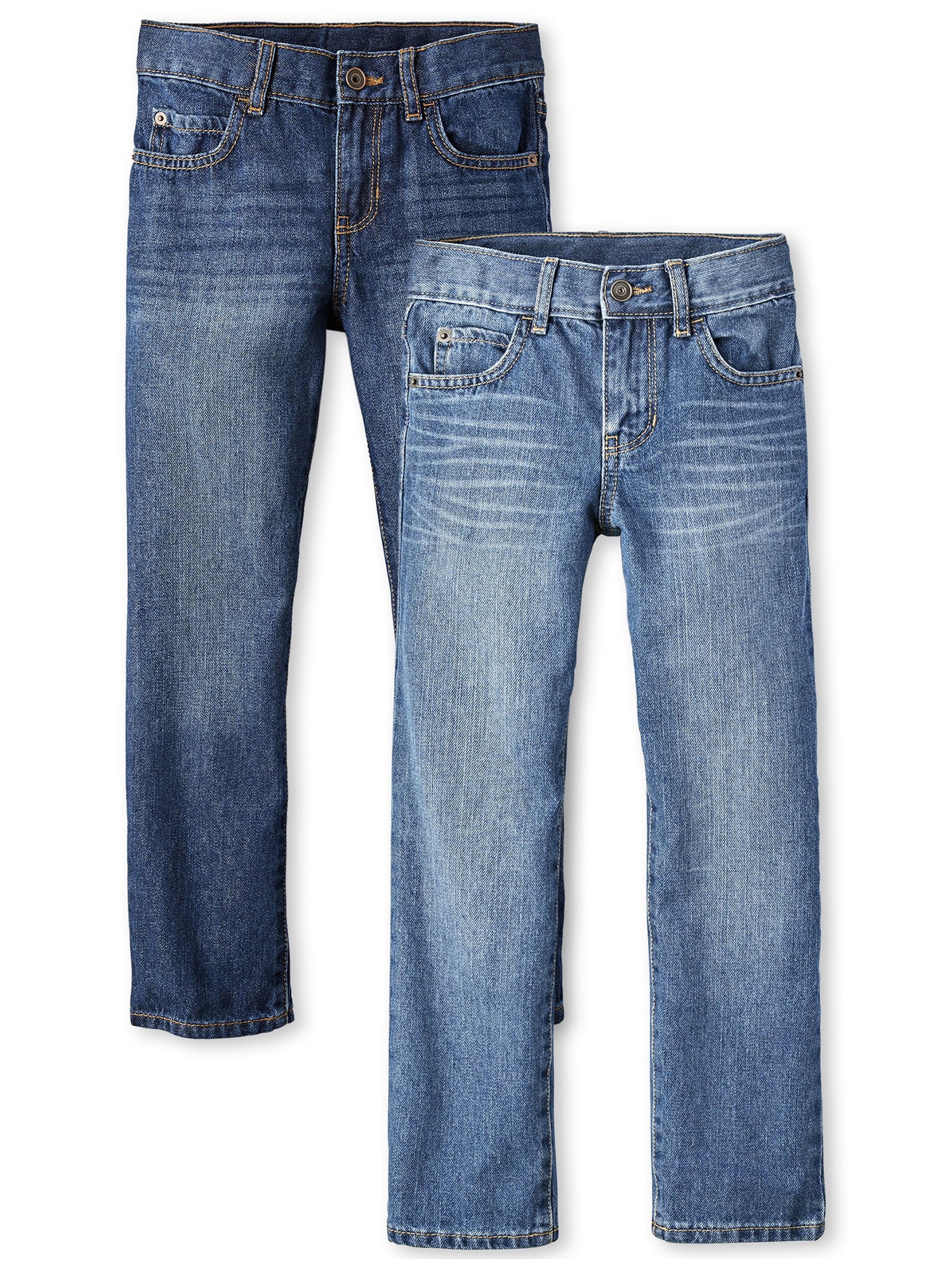 The Children's Place Boys Straight Fit Denim Jeans, 2-Pack, Sizes 4-16 Slim