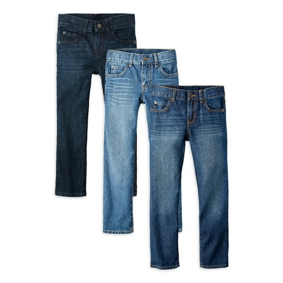 The Children's Place Boys Straight Fit Denim Jeans, 3-Pack, Sizes 4-18