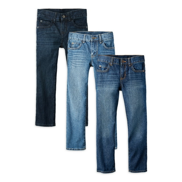 The Children's Place Boys Straight Fit Denim Jeans, 3Pack, Sizes 418