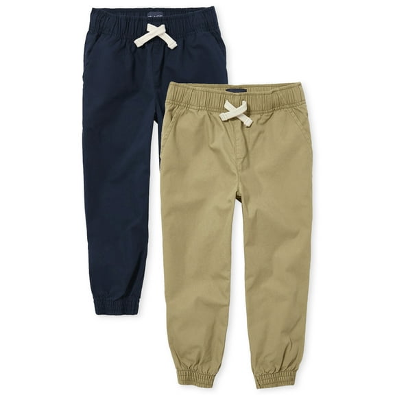 The Children's Place Boys Stretch Pull-On Jogger Pants, 2-Pack, Sizes 4-16
