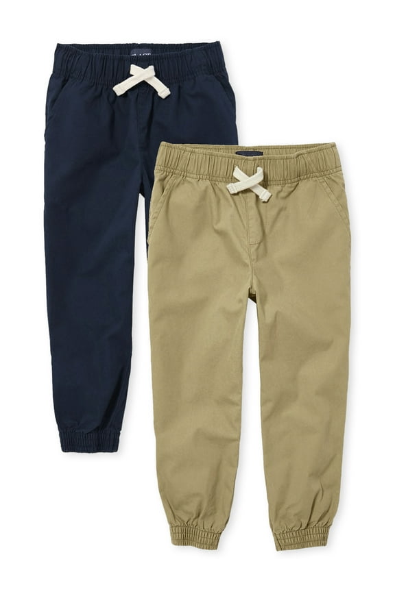 Boys Stretch Pull-On Jogger Pants, 2-Pack, Sizes 4-16