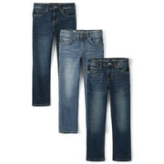 THE CHILDREN'S PLACE Boys Stretch Straight Fit Jeans, 3-Pack, Sizes 4-18
