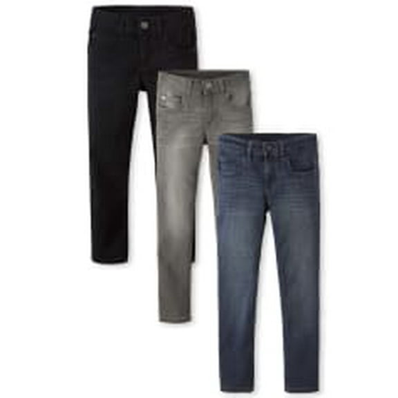 The Children's Place Boys Super Skinny Denim Jeans, 3-Pack, Sizes 4-16