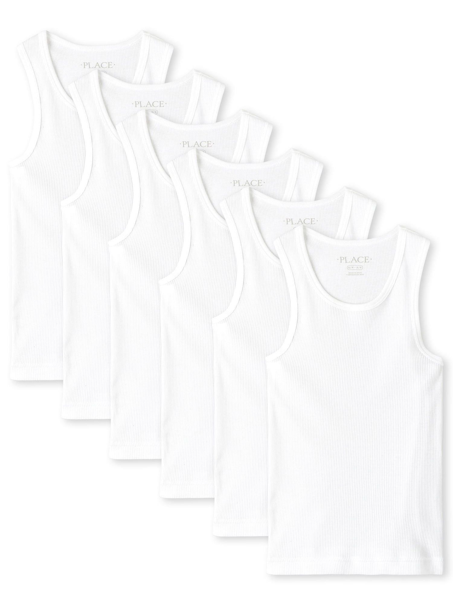 The Children's Place Boys Tank Top Undershirts, 6-Pack, Sizes XS-XXL