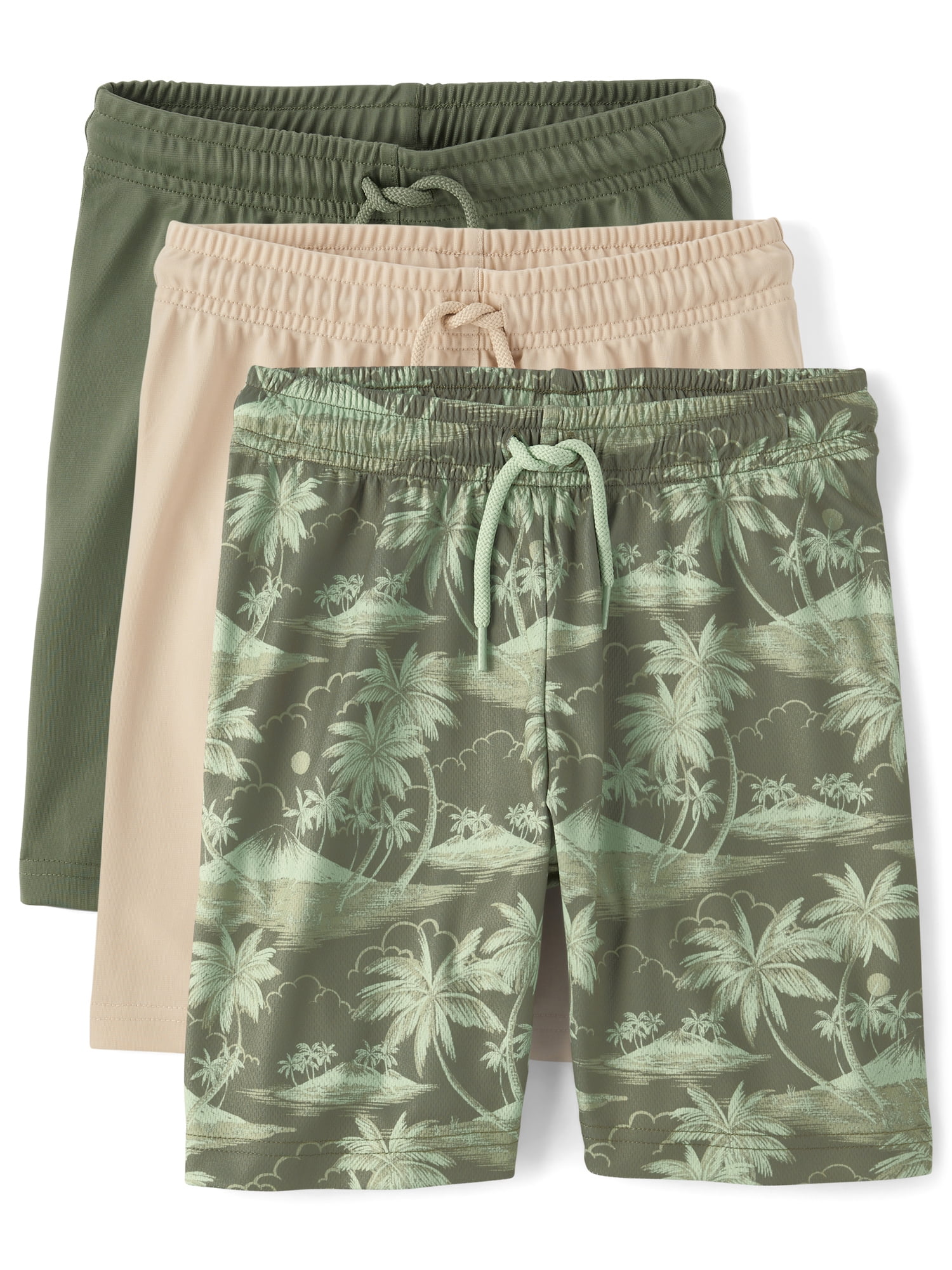 The Children's Place Boys Tropical Performance Shorts, 3-Pack, Sizes XS-XXL