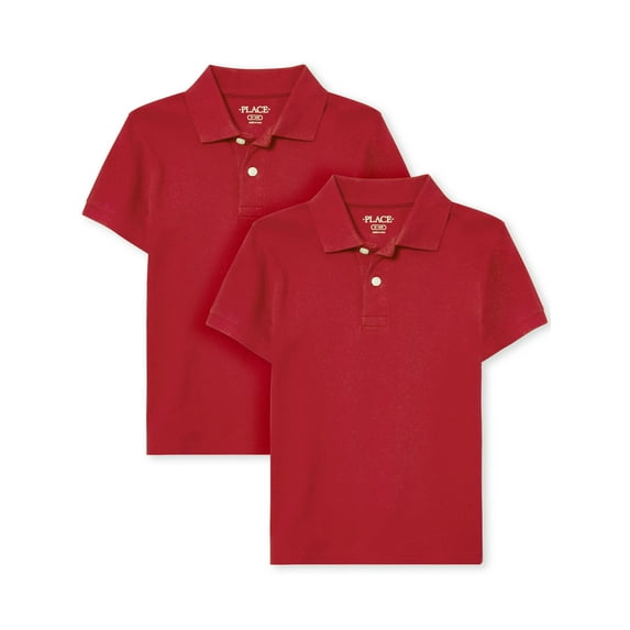 The Children's Place Boys Uniform Short Sleeve Polo, 2-Pack, Sizes XS-XXL