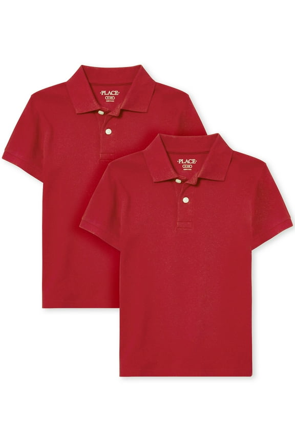 Boys Uniform Short Sleeve Polo, 2-Pack, Sizes XS-XXL
