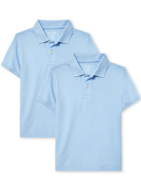Boys Uniform Short Sleeve Polo, 2-Pack, Sizes XS-XXL