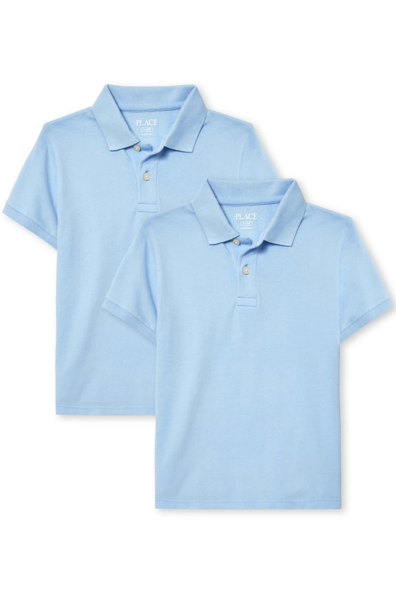 Boys Uniform Short Sleeve Polo, 2-Pack, Sizes XS-XXL