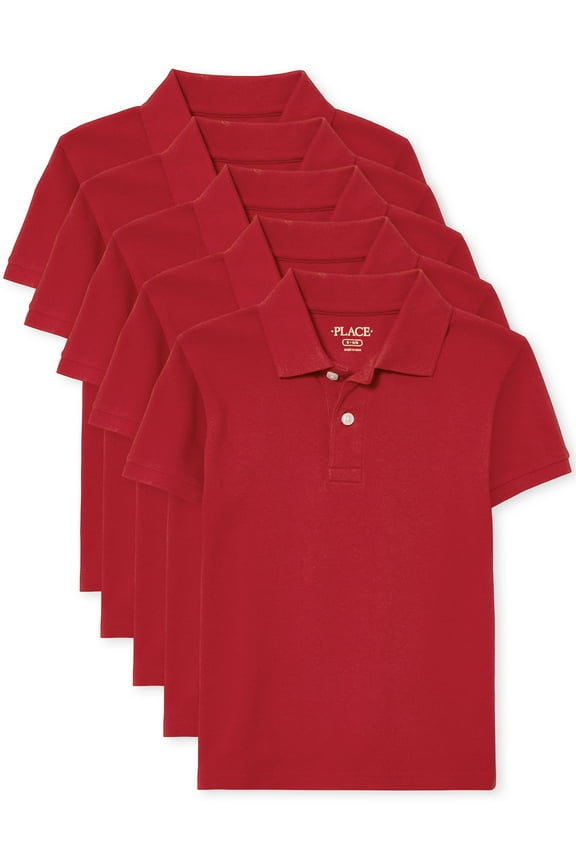 Big Boy's Short-Sleeve Polo, 5-Pack