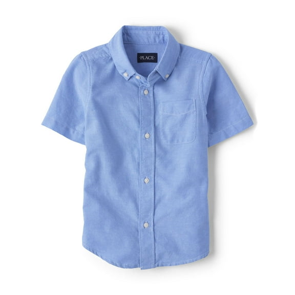 The Children's Place Boys Uniform Short Sleeve Woven Button Up Shirt, Sizes XS-XXL