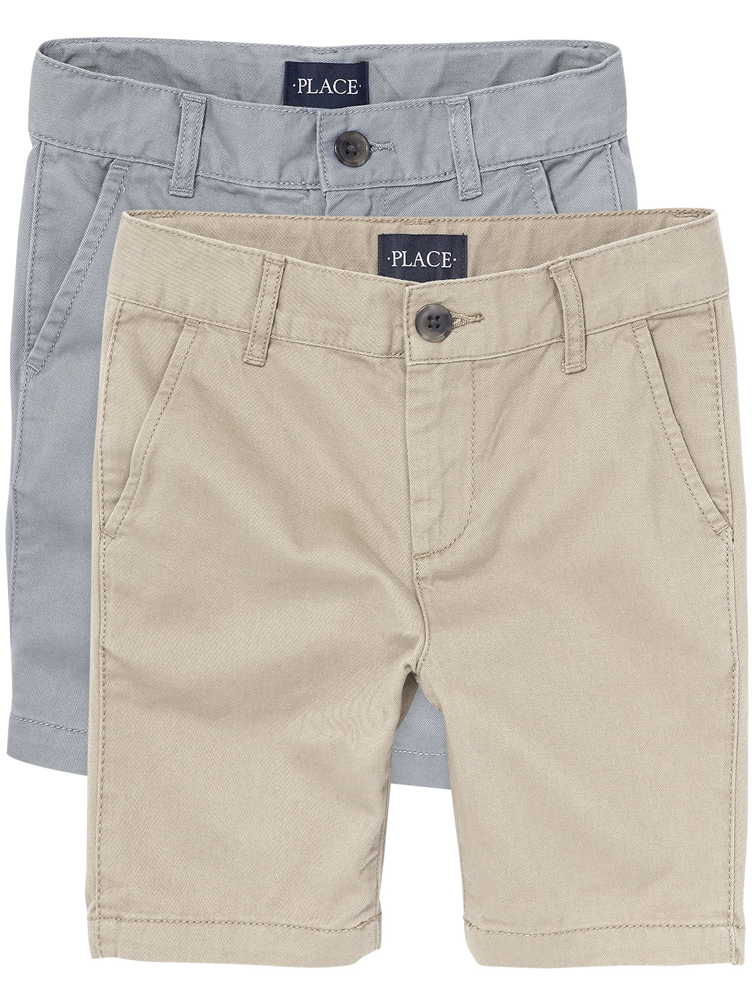 The Children's Place Boys Uniform Stretch Chino Shorts, 2-Pack, Sizes 4-16