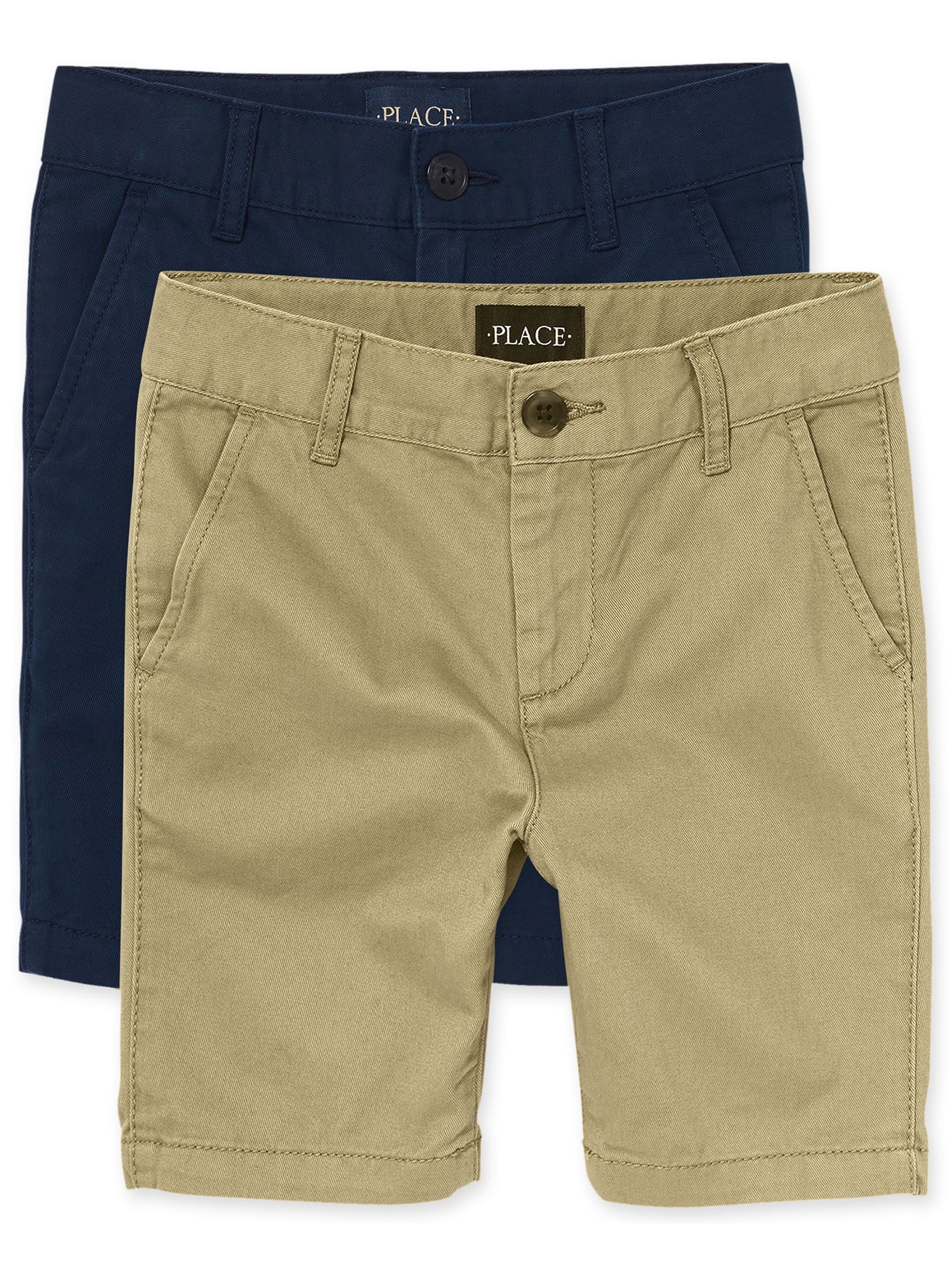 The Children's Place Boys Uniform Stretch Chino Shorts, 2-Pack, Sizes 4-16
