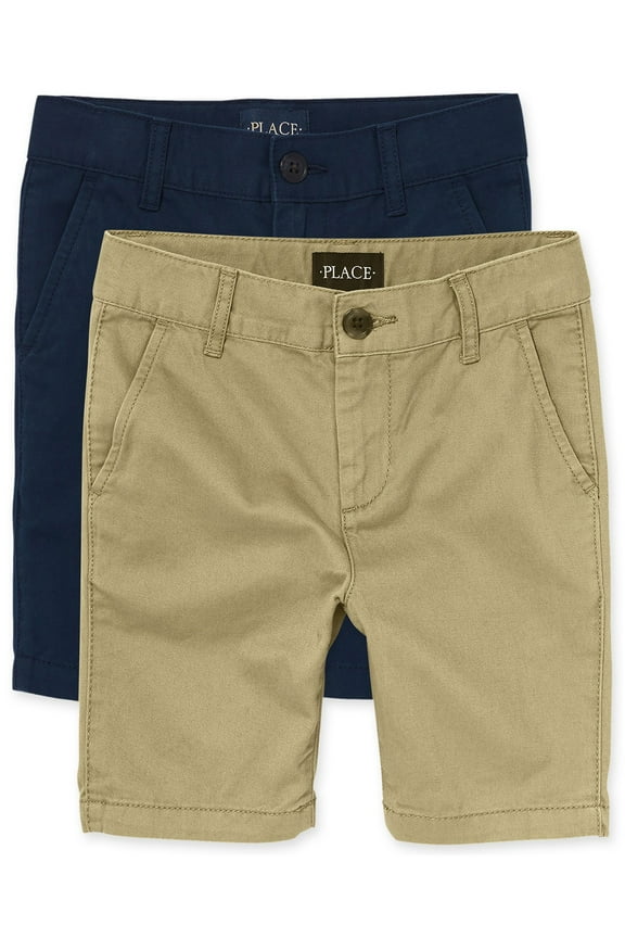 Boys Uniform Stretch Chino Shorts, 2-Pack, Sizes 4-16