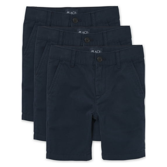 The Children's Place Boys Uniform Stretch Chino Shorts, 3-Pack, Sizes 4-16