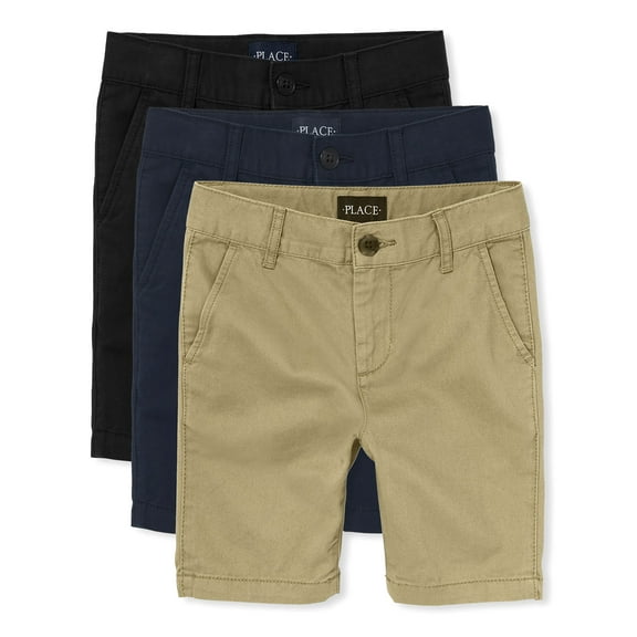 The Children's Place Boys Uniform Stretch Chino Shorts, 3-Pack, Sizes 4-16