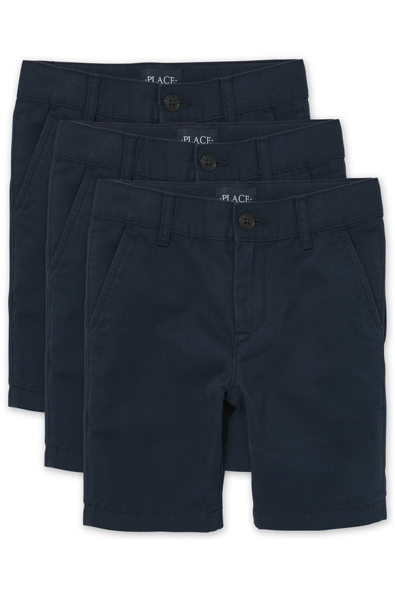 Boys Uniform Stretch Chino Shorts, 3-Pack, Sizes 4-16