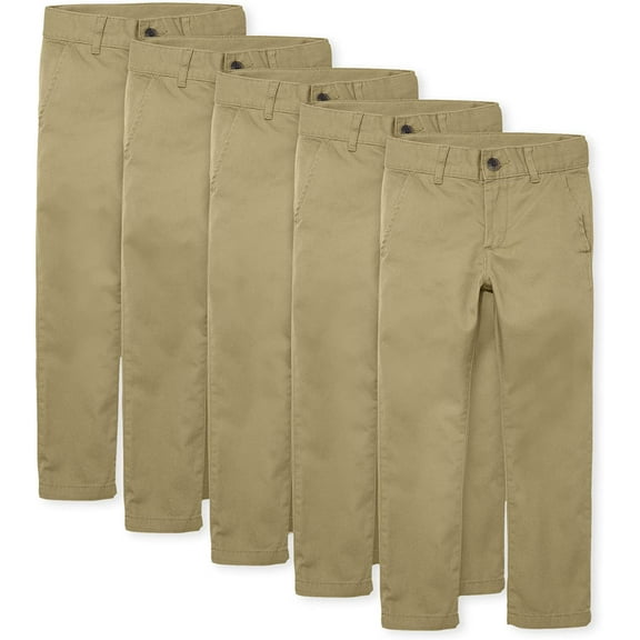 The Children's Place Boys Uniform Stretch Skinny Chino Pant, 5-Pack, Sizes 4-18