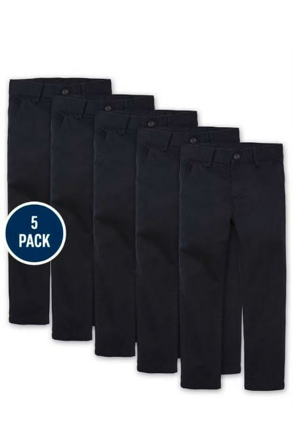 Boys Uniform Stretch Skinny Chino Pant, 5-Pack, Sizes 4-18