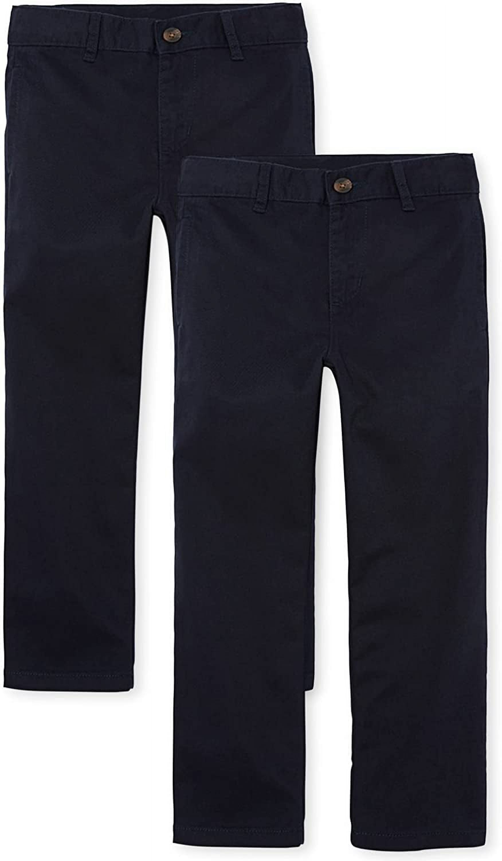 The Children's Place Boys Uniform Stretch Straight Chino Pant, 2-Pack, Sizes 4-16