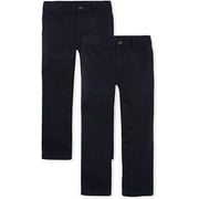 THE CHILDREN'S PLACE Boys Uniform Stretch Straight Chino Pant, 2-Pack, Sizes 4-16