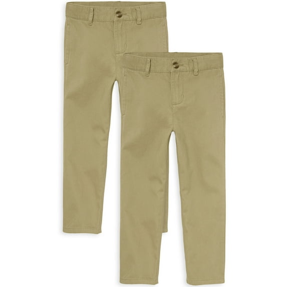 The Children's Place Boys Uniform Stretch Straight Chino Pant, 2-Pack, Sizes 4-16