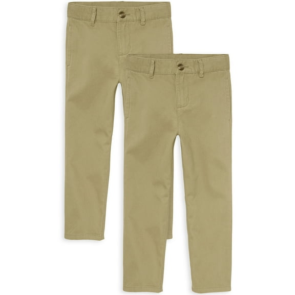 The Children's Place Boys Uniform Stretch Straight Chino Pant, 2-Pack, Sizes 4-16