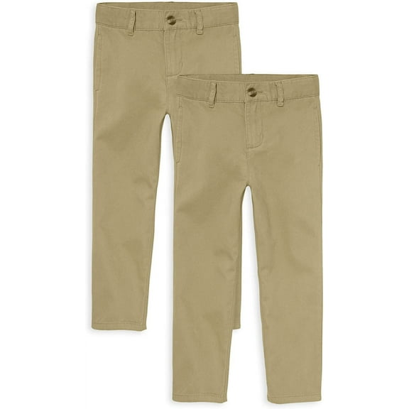 The Children's Place Boys Uniform Stretch Straight Chino Pant, 2-Pack, Sizes 4-16