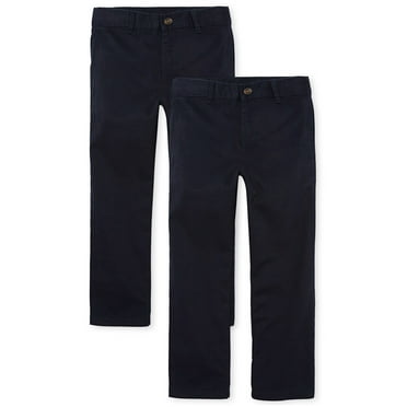 The Children's Place Boys Uniform Stretch Straight Chino Pant, 2-Pack, Sizes 4-16