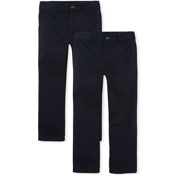 The Children's Place Boys Uniform Stretch Straight Chino Pant, 2-Pack, Sizes 4-16