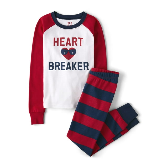 The Children's Place Boys Valentine Long Sleeve Top and Pant 2Piece