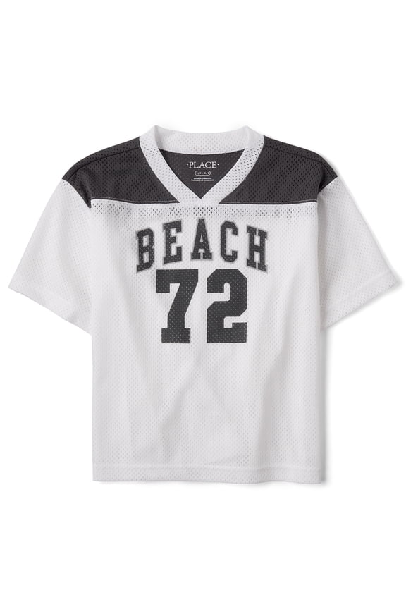 Boys Varsity Short Sleeve Quick Dry Mesh Top, Sizes XS-XXL