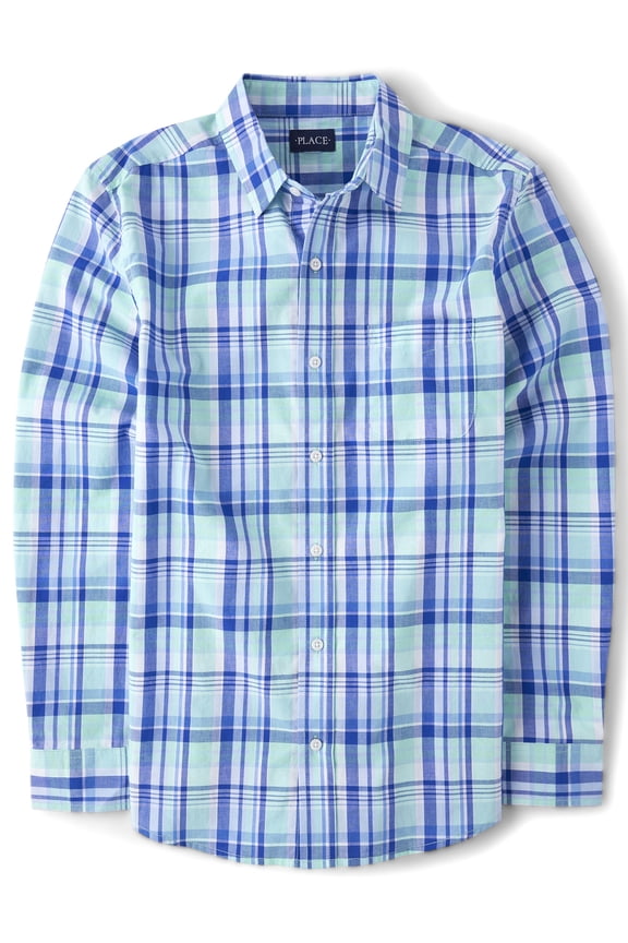 Dad Matching Long Sleeve Button Up Shirt, Adult Sizes S-3XL