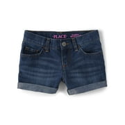 The Children's Place Girl's Denim Roll Cuff Shortie Shorts, Sizes 4-16