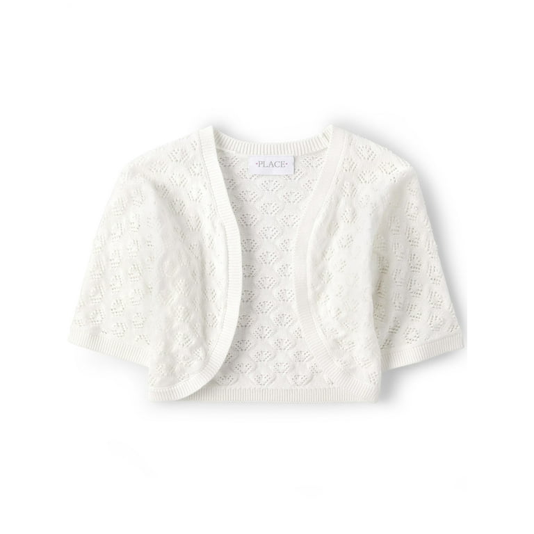 Girls white shrug sweater sale
