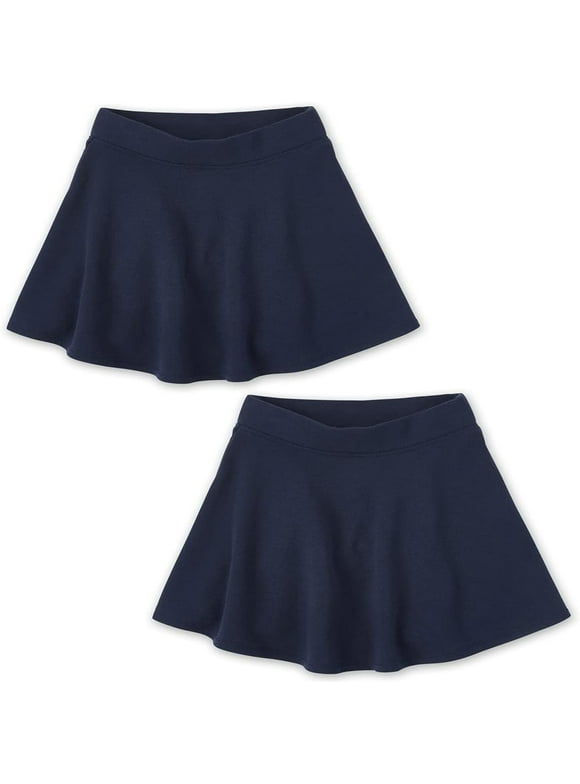 The Children's Place Girl's Uniform Active French Terry Knit Skort, 2-Pack, Sizes XS-XXL (4-16)
